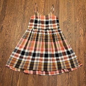 Madewell Plaid Babydoll Mini Dress